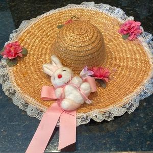 NWOT & Vintage 1990s Straw Easter Hat Door Decor